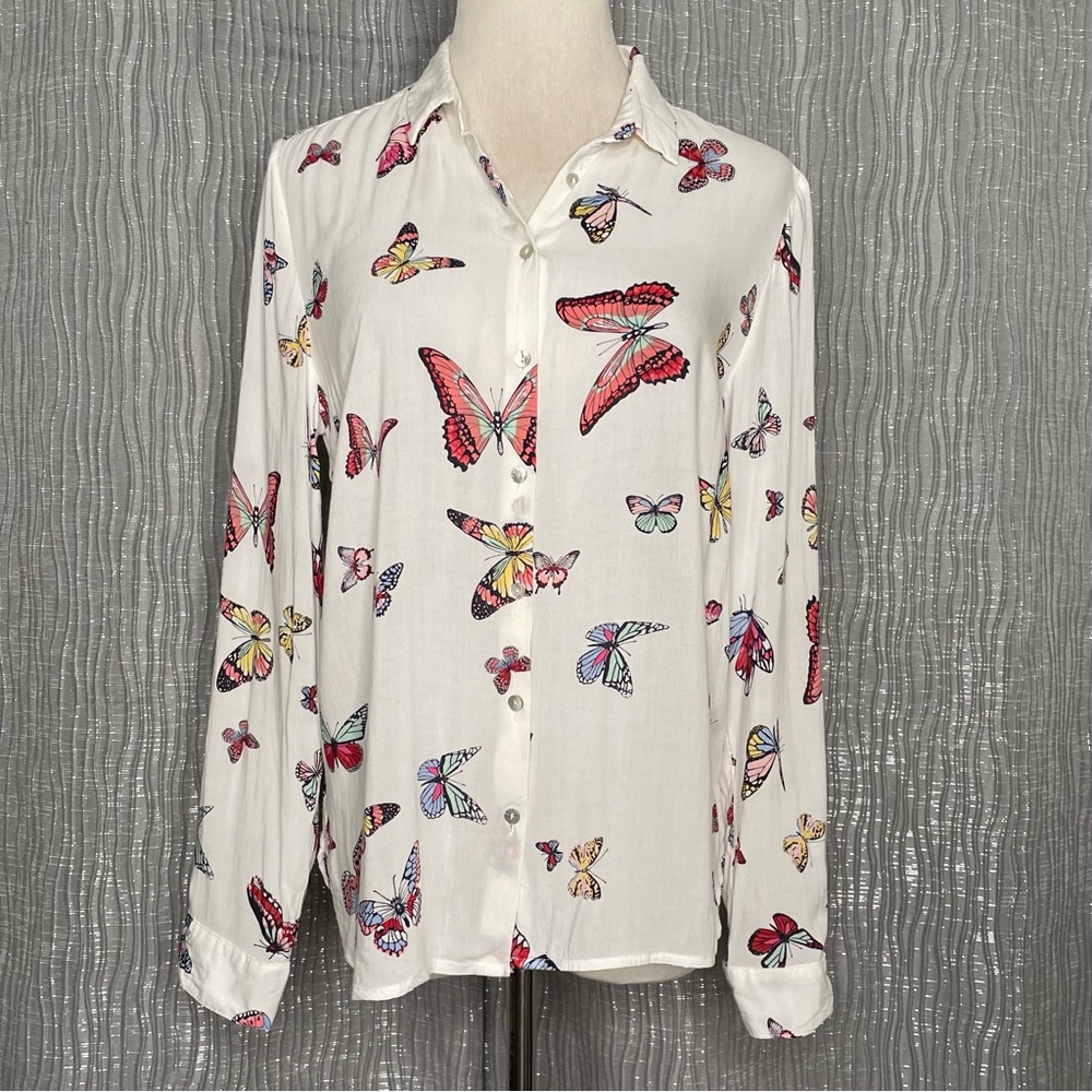 Springfield Button Down Butterfly Blouse - image 1